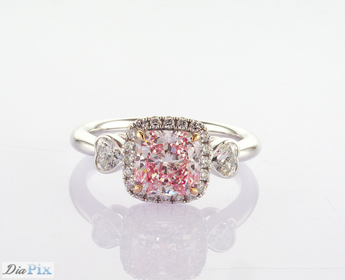 Nhẫn kim cương được trồng trong phòng thí nghiệm 3 đá kiểu đá chính 1.61ct