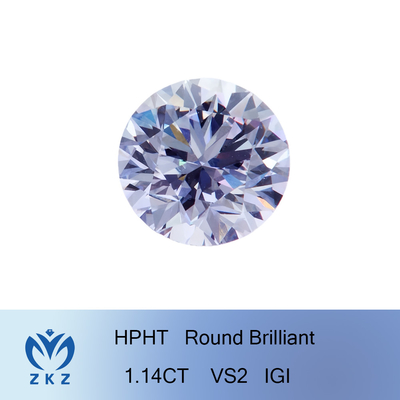 Kim cương trồng trong phòng thí nghiệm có thể tùy chỉnh 1,14 carat CVD HPHT Kim cương tròn trắng kim cương tổng hợp được chứng nhận