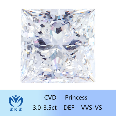 Loose Diamond CVD Lab Grown Colorless Princess Shape 3ct ~ 3.4ct Kim cương tổng hợp có chứng nhận IGI