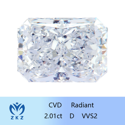 Radiant Cut 2ct như CVD Lab trưởng thành kim cương trắng với chứng chỉ IGI