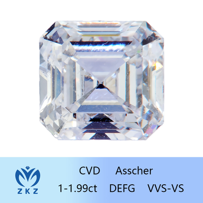Hình hình hình vuông tổng hợp 1ct Range CVD Asscher Cut Lab trưởng thành Kim cương không màu