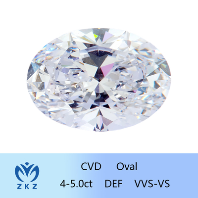 Synthetic Colorless 4-5ct CVD Phòng thí nghiệm trưởng thành hình bầu dục Kim cương 10 độ cứng Mohs