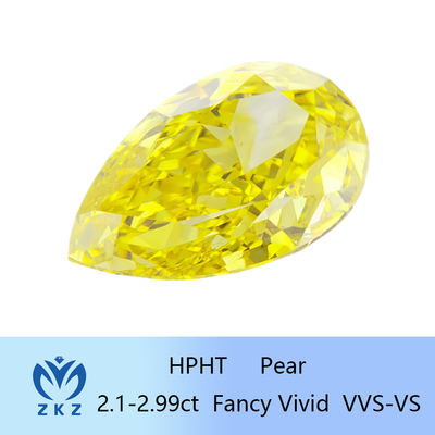 10 Mohs Loose Pear Cut Lab tạo kim cương vàng 2.1ct đến 2.99ct