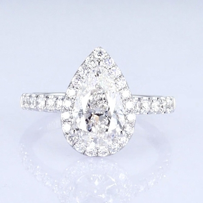 18k Pear Round Full Diamonds Women Ring White Lab Grown Diamond Ring Thiết kế đẹp cho quà tặng cho bữa tiệc