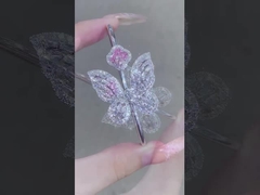 Bốn lá hoa trèo Lily cắt LV cắt bướm sản phẩm rỗng phòng thí nghiệm tạo kim cương sản xuất đồ trang sức