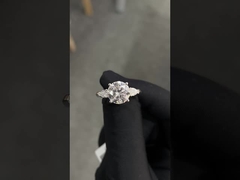 3.01ct CVD Màu trắng F VS2 3 đá phong cách vòng tròn